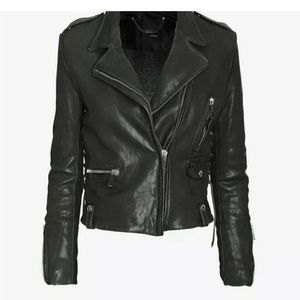 Barbara Bui lace up leather jacket 100% lamb skin size 36